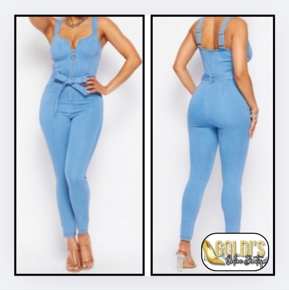 💎💞Bowtie Denim Jumpsuit! - Picture 1 of 11